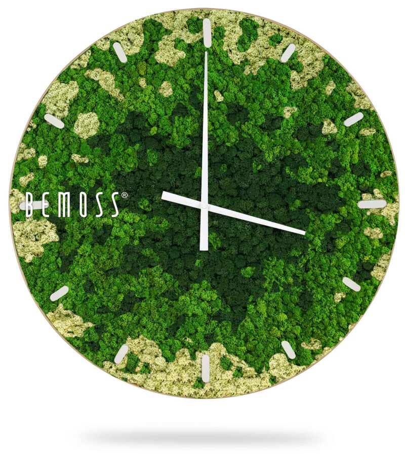 Moosuhr BEMOSS® SPLASH Green mit Ziffernblatt
