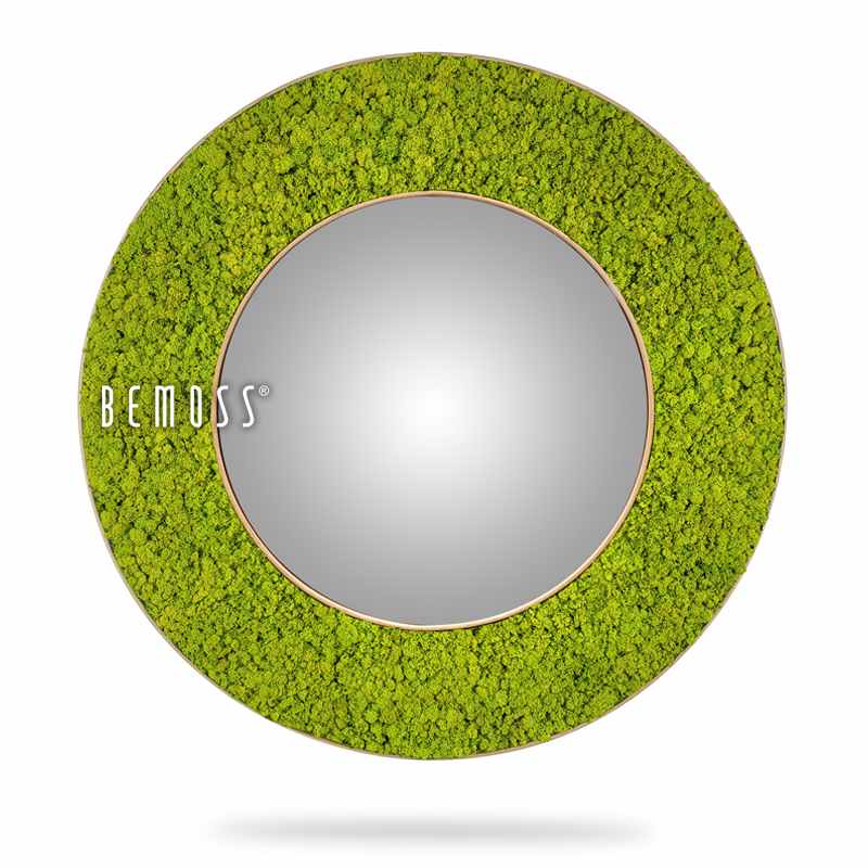 Runder Spiegel ISLANDMOOS mono LIME